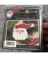Vtg Rare Mill Hill Holly Jolly Santa Holiday Ornament V beaded 1994 kit - $27.15 CAD