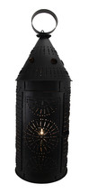 Zeckos Blackened Finish Punched Tin Electric Candle Lantern 21 Inch - £67.47 GBP