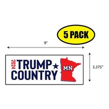 5 PACK 3.375&quot;x9&quot; TRUMP COUNTRY MN Sticker Decal Humor Funny Gift TRUMP B... - $11.39 CAD