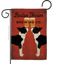 Boston Terrier Brewing Garden Flag Dog 13 X18.5 Double-Sided House Banner - £15.90 GBP