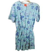 Blue Floral Short Sleeve Romper Size Medium - £19.41 GBP