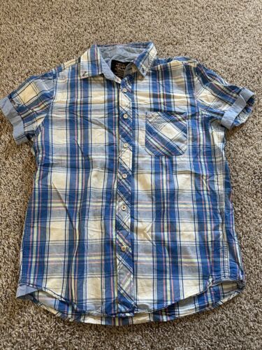 Alcott Short Sleeve Shirt Men&#39;s Size Large Plaid Button Up Pocket Casual - $16.82