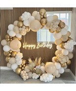 156 PCS Great stretch White &amp; Gold Recyclable balloons for Baby Shower &amp;... - $441.47 MXN
