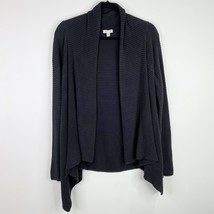 Silence + Noise Waffle Knit Black Open Front Cardigan Sweater Size Large Womens - $6.92