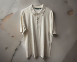 Vintage Bobby Jones Golf Polo Shirt Cream Solid Mens Size Large  100% Co... - $10.84