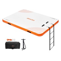 VEVOR Inflatable Floating Dock, 8 x 6FT Inflatable Dock Platform, Non-Slip Water - $245.49