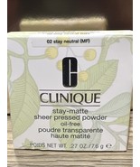 Clinique Stay-Matte Sheer Pressed Powder Oil Free-02 Stay Neutral Brand ... - $551.49 MXN
