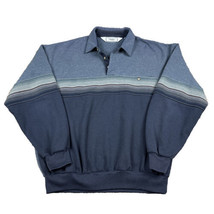 Vintage Classics By Palmland Blue Striped Button Collared Pullover Sweat... - $24.70