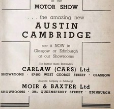 1954 Austin Cambridge Earls Court Advertisement Motor Show Automobilia D... - $24.99