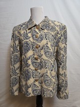 Jones Wear Women&#39;s Size 10 Blazer Blue Beige Paisley Gold Button Vintage... - $422.93 MXN