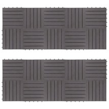 vidaXL Decking Tiles 20 pcs Gray Wash 11.8&quot;x11.8&quot; Solid Acacia Wood - $149.11