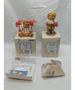 Lot Of (2) Cherished Teddies Cheerleader And Football Player - $19.80