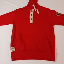 Kilogram Men's Hoodie Size XL Red Long Sleeve Patches Pullover Sweatshirt Button image 10