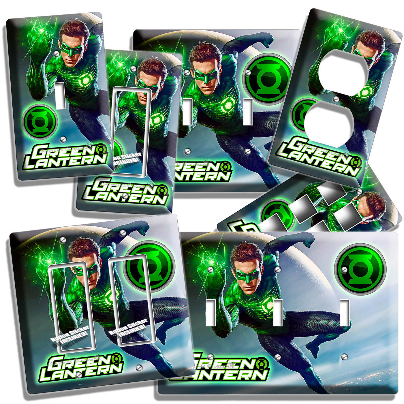 GREEN LANTERN SUPERHERO EARTH GUARDIAN RING OUTLET LIGHT SWITCH WALL PLATE DECOR