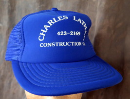 Charles Latham Constuction Company Royal Blue Baseball Cap - £1.93 GBP