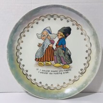 D.E. McNIcol Plate Pottery Co., USA Blue Lustre Collectible Dutch Humor Girl Boy - £21.81 GBP