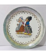 D.E. McNIcol Plate Pottery Co., USA Blue Lustre Collectible Dutch Humor ... - $27.93