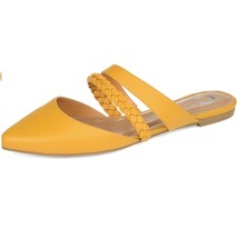 Journee Collection Womens 7 M Mustard Yellow Olivea Strappy Flats NIB YW8 - $19.31 CAD