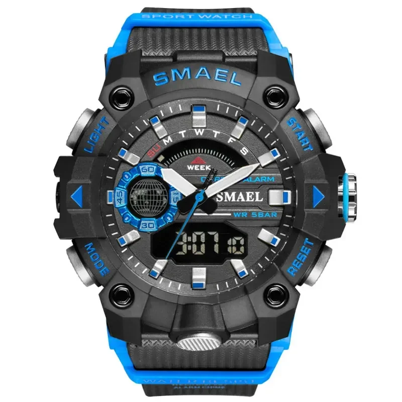 8040 50M Waterproof Wristwatch Stopwatch Alarm LED Light Digital Watches Men&#39;s S - £17.76 GBP