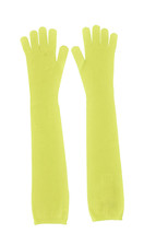 MAISON MARGIELA MM6 Womens Long Gloves Neon Yellow MADE IN ITALY Size S - £142.71 GBP