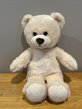 Build a Bear 16&quot; White Cream Teddy Bear Brown Nose 2014 Plush Stuffed An... - $12.86
