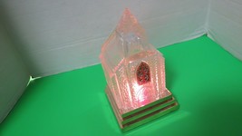 Glass Church Night Light Figure On Base Battery Operated 8&quot; Tall Tested Video - £19.57 GBP