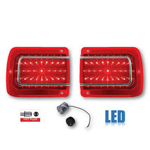 65 Chevelle Malibu LED LH &amp; RH Side Tail Brake Light Lamp Lenses w/ Flas... - £102.41 GBP