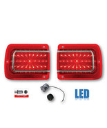 65 Chevelle Malibu LED LH &amp; RH Side Tail Brake Light Lamp Lenses w/ Flas... - £101.84 GBP