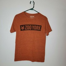 Zoo York Shirt Mens Small Polyester Cotton Blend Orange Short Sleeve Casual - $12.98