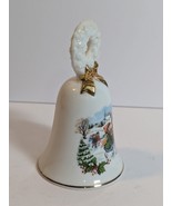 Vintage Avon Christmas Bell 1986 Porcelain Collectible Children Ice Skat... - $131.66 MXN