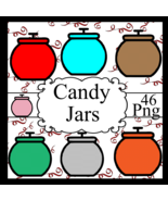 Candy Jars-Digital ClipArt-Art Clip-Gift Tag-Notebook-Holiday-T shirt-Co... - $37.50 MXN