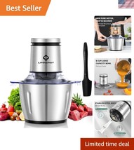 8 Cup Electric Food Chopper &amp; Meat Grinder - 600W Stainless Steel Processor - $73.99