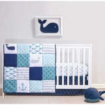 The Peanutshell Nautical Crib Bedding Set for Baby Boys or Girls | 3 Piece Unise - £63.34 GBP