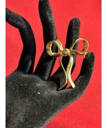 Gold Tone Ribbon Brooch Lot J68 - $6.79
