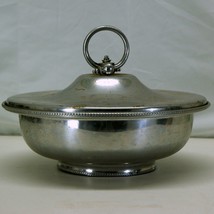 Vtg BW Buenilum Hammered Aluminum Round Serving Bowl PYREX Glass bake Insert - £28.58 GBP