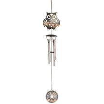 Spoontiques Owl Silver Metal Wind Chime Outdoor Windchime 18 Inch - $13.11