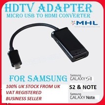 For Samsung Galaxy S2 &amp; Note N7000 Hdtv Adapter Mhl To Hdmi Cable - £9.27 GBP
