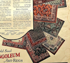1922 Gold Seal Congoleum Art Rugs XL Advertisement Home 14 x 10.5&quot; - $34.32 CAD