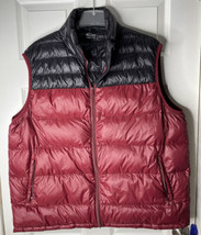 Men&#39;s WANTDO XL Packable Waterproof Down Fill Puffer Vest Burgundy Zip Up - £20.83 GBP