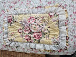 Vintage Ralph Lauren Yellow Background Roses Floral Pillow Sham ~ minor ... - £14.24 GBP