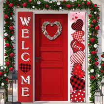 2 Pc Valentine Red Buffalo Plaid Door Banner Love Heart Decor Home - $101.63 MXN 2 Pc Valentine Red Buffalo Plaid Door Banner Love Heart Decor Home - $101.63 MXN