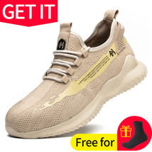 Safety Shoes Men Steel Toe Work Boots Women Anti-Smashing Anti-Puncture Comfort  - £42.06 GBP