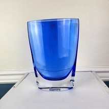 Cobalt Blue Modern Art Glass Vase Handcrafted &amp; Mouth Blown Poland - £35.04 GBP