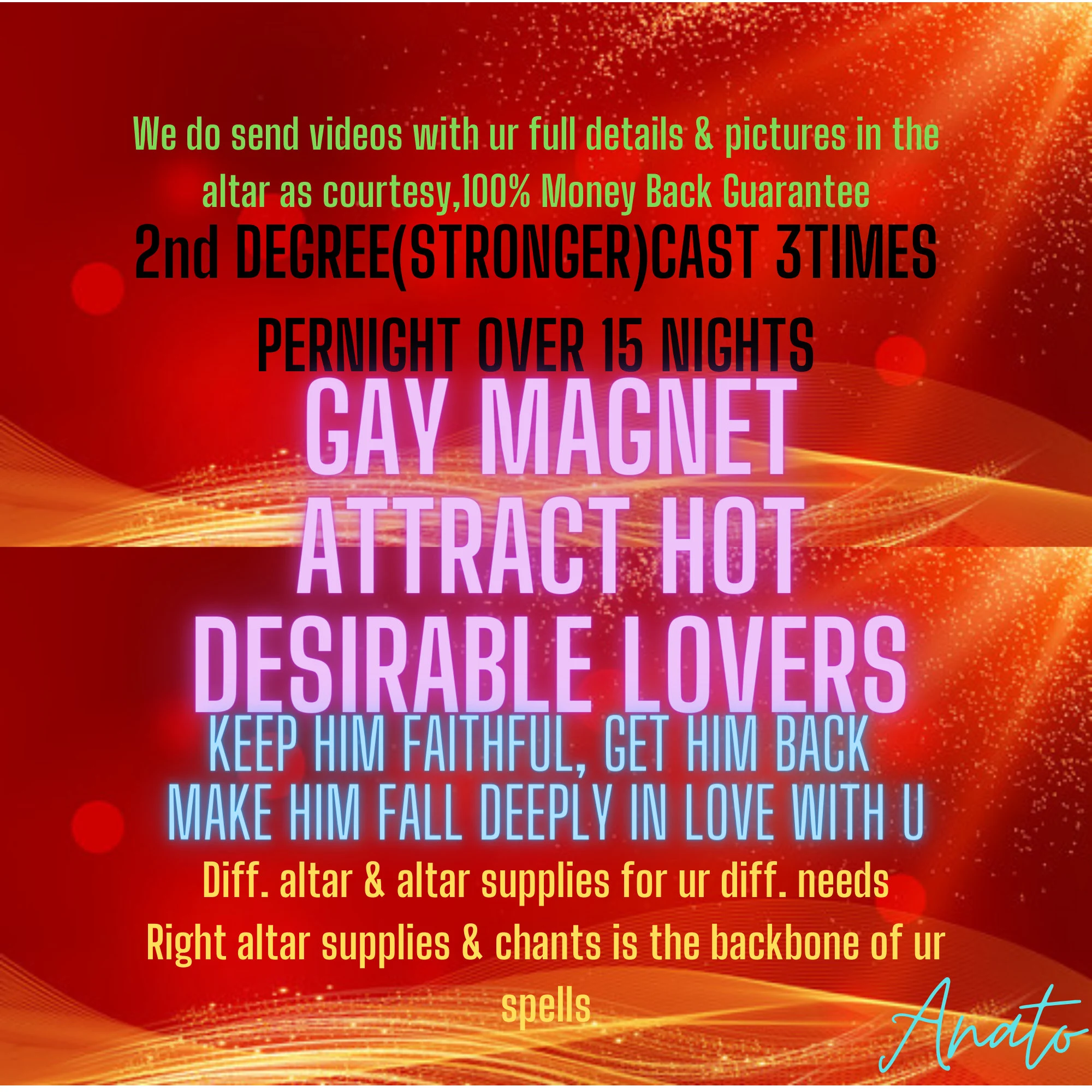 Make them Love Spell, Attract Gay Men to You Spell, GAY or BISEXUAL Love Spell - £84.85 GBP