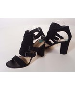 Via Spiga Womens Black Brown Suede Leather Buckle Ankle Strap Heels Shoes - £35.25 GBP
