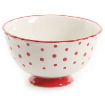 Set of Four (4) Pioneer Woman ~ Red ~ Retro Polka Dot ~ 6&quot; ~ Stoneware Bowls - £35.87 GBP