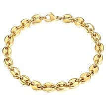 7/9/11mm Stainless Steel Coffee Beans Marina Link Chain Bracelet for Men Women G - £14.58 GBP