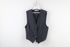 Vintage 90s Streetwear Womens Large Faded Blank Buckle Back Vest Jacket ... - $39.55