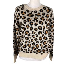 Knox Rose Leopard Sweater Medium Crew Pullover New - £22.71 GBP