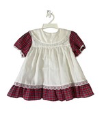 Vintage Sears Infant Size Medium (20-25 lbs) Plaid Dress w/ Eyelet Trim EUC - $17.32